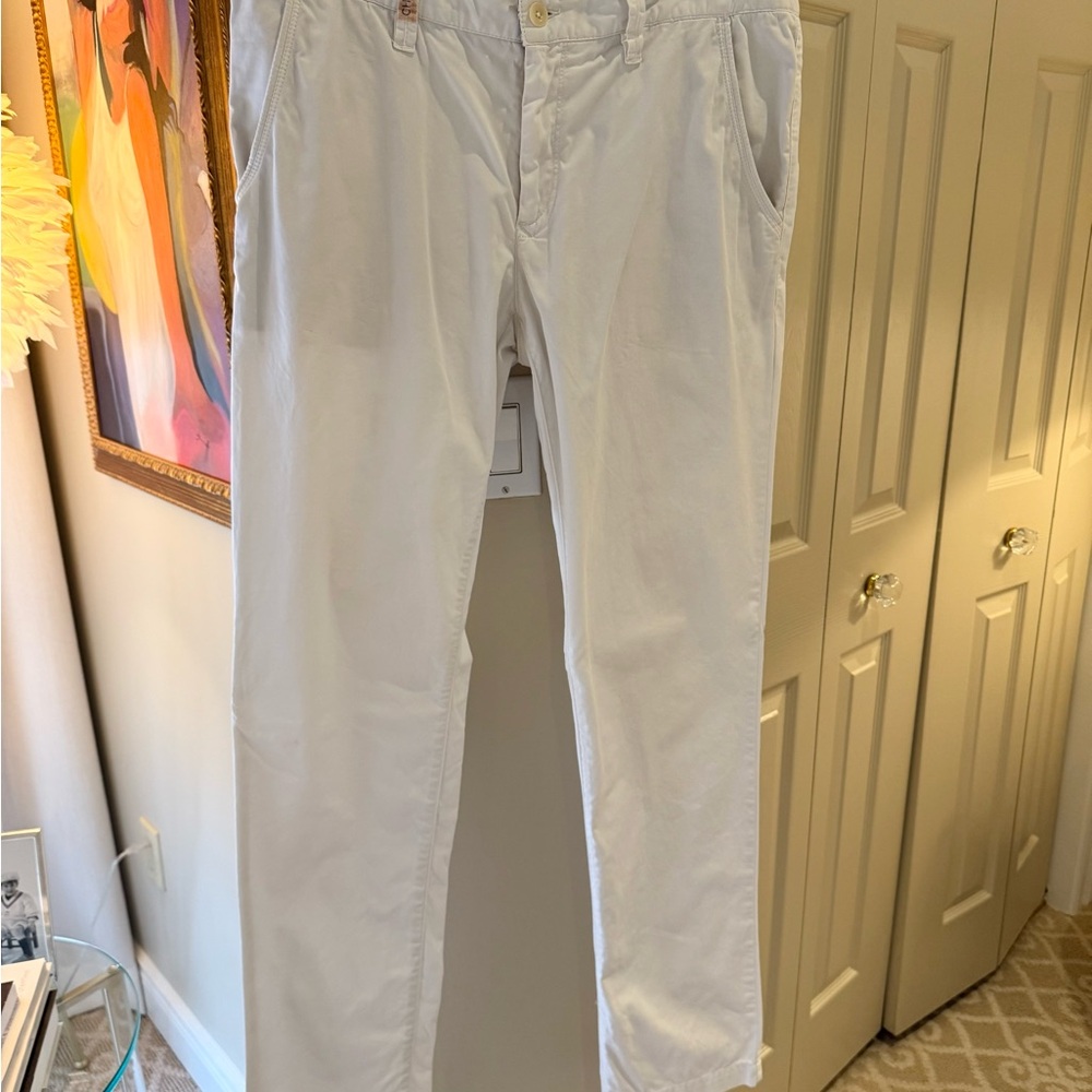 Men's Alberto White Pants. Regular Slim Fit
